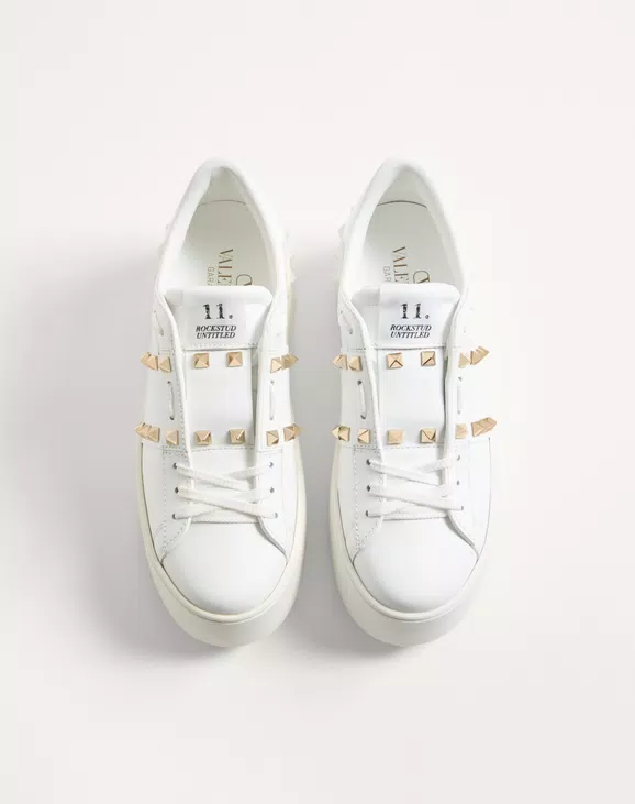 Valentino Flatform Rockstud Untitled Sneaker In Calfskin - Image 4